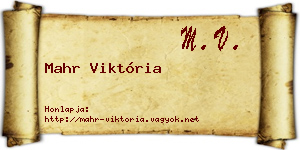 Mahr Viktória névjegykártya